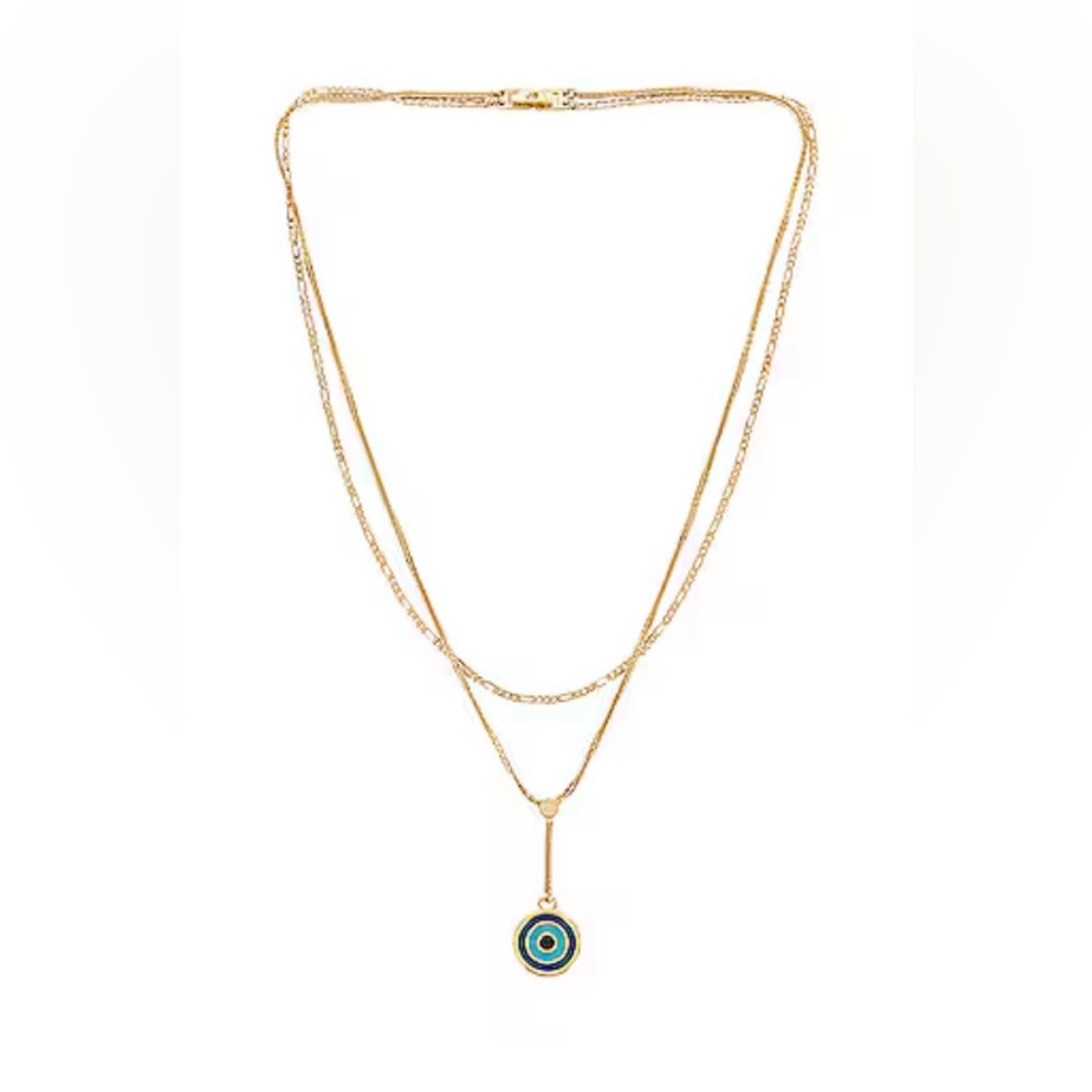Jenny Bird 14K Gold Dipped Brass Evil Eye Layered Necklace